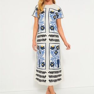 Tuckernuck Floral Print Maxi Dress - Blue and White